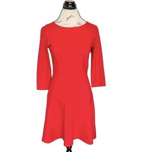 Ann Taylor Womens Dress Size 4 Red Knee-Length Valentine's Office Career Work